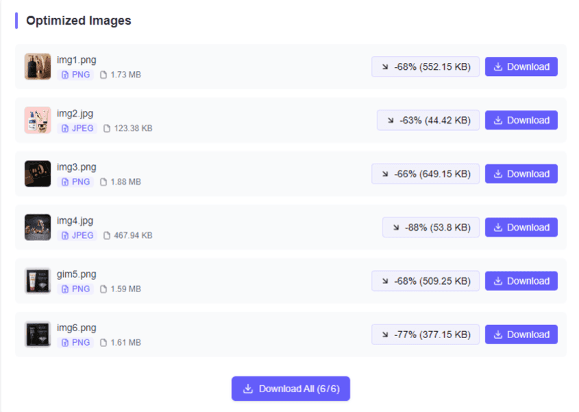Download optimized images